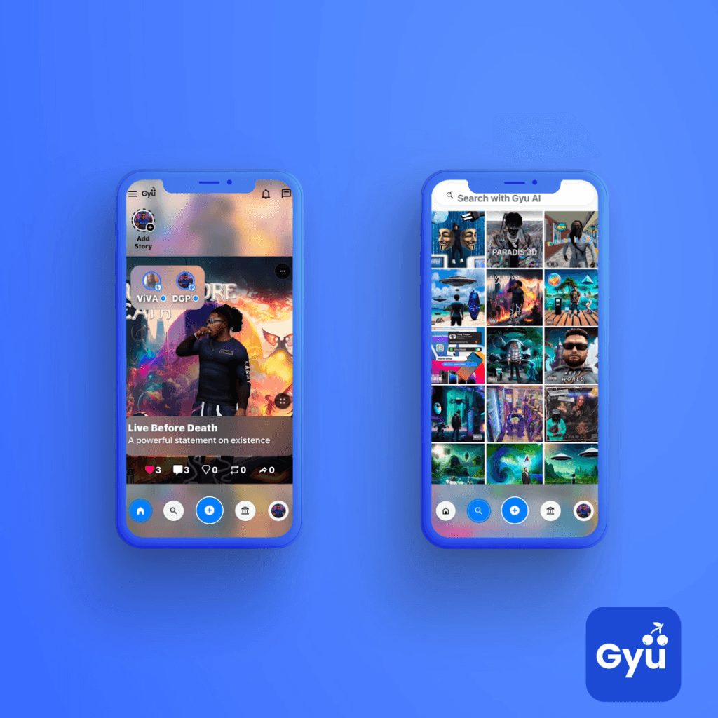 Interface de l'app Gyu