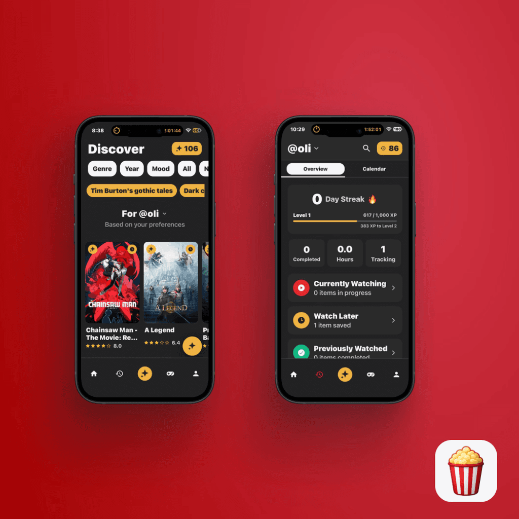Interface de l'app WatchMaster